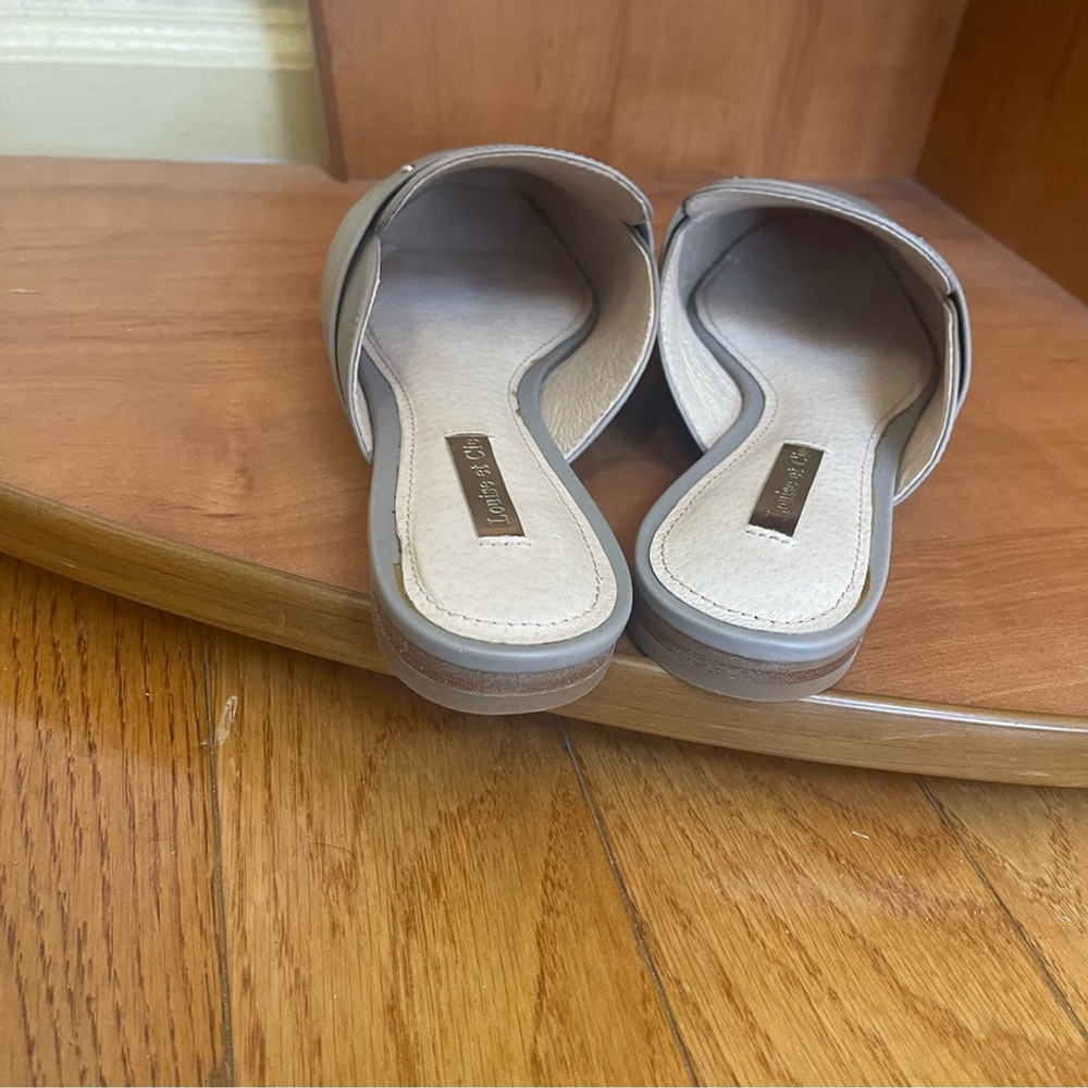 Louise et Cie LO-CHARRIET Light Gray Leather Loafer Mules Minimalist - Size 8M - Picture 5 of 10